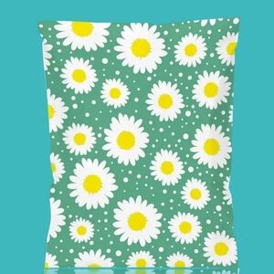 Green Daisy Print Polymailers 10x13, 10 Pk